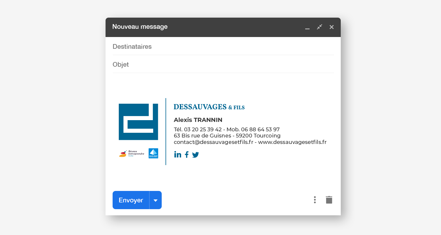 Signature HTML Dessauvages et Fils by GK communication